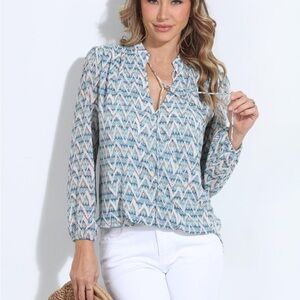 Veronica M Multicolor Zigzag Blouse